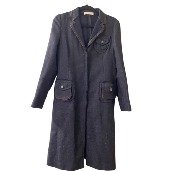PRADA Dress Coat Linen Blend Knee Length